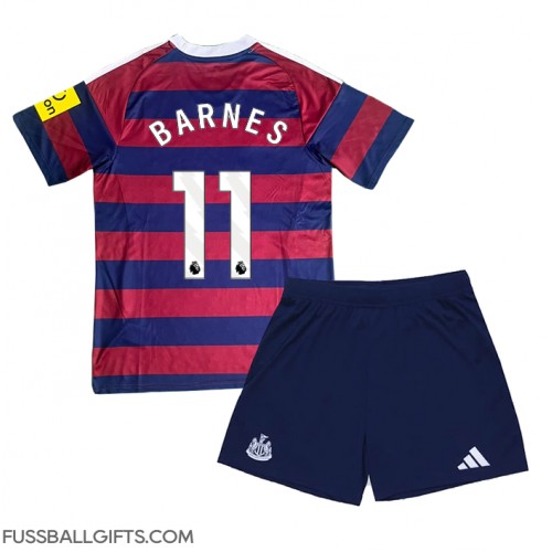 Newcastle United Harvey Barnes #11 Fußballbekleidung Auswärtstrikot Kinder 2024-25 Kurzarm (+ kurze hosen)